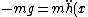 -mg=m\ddot{h}(x)=-mdk^2\dot{x}^2 \cos ^2{(kx)}=-mdk^2v_x^2\cos ^2{(kx)}